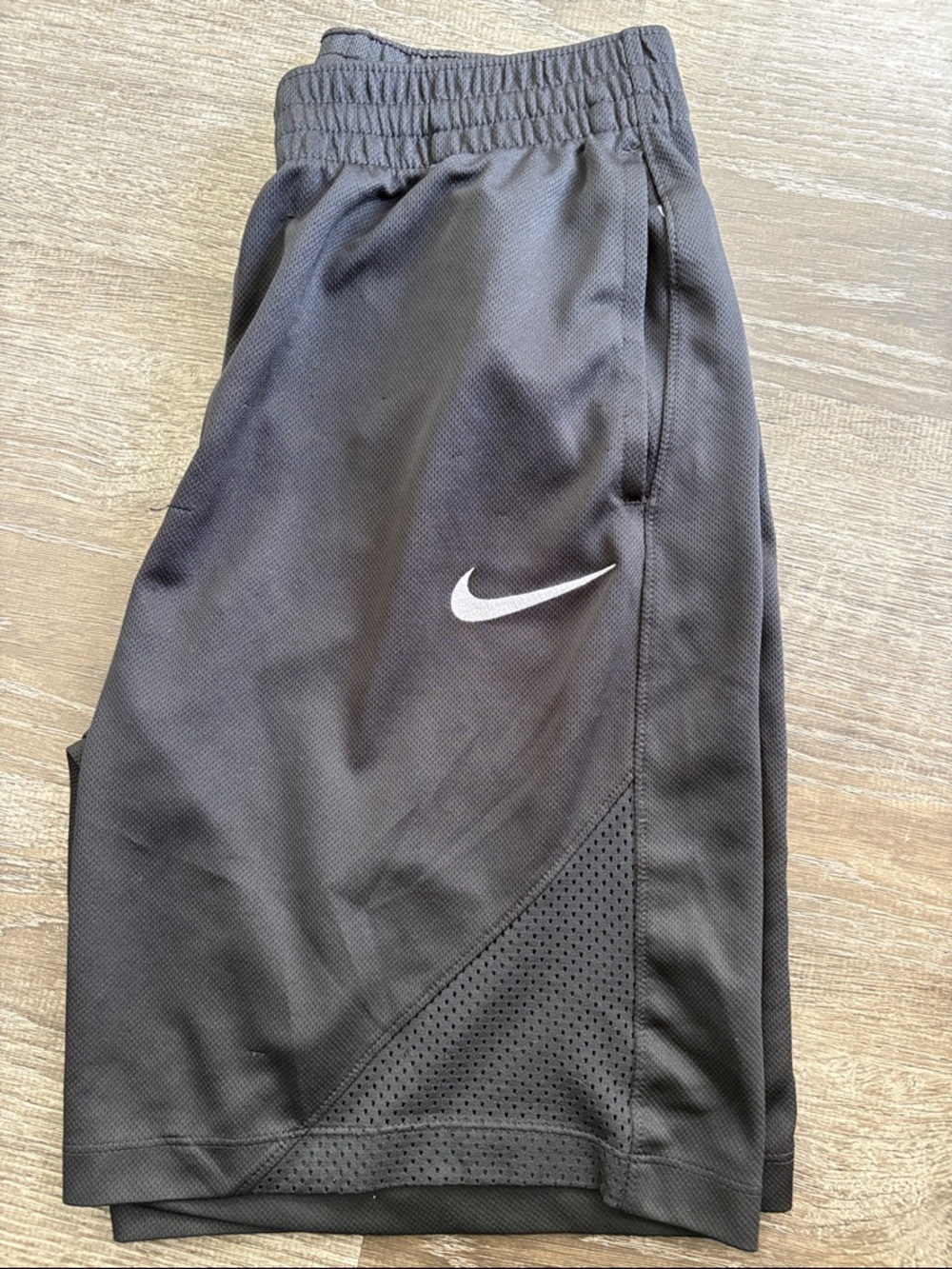 Nike Black Athletic Dri-FIT Shorts with White Swoosh
